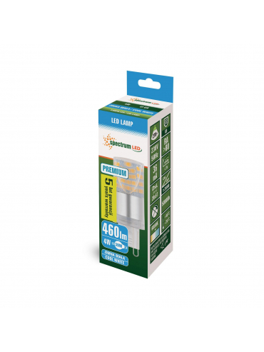 Żarówka LED G9 4W PREMIUM, 6000K WOJ+14435