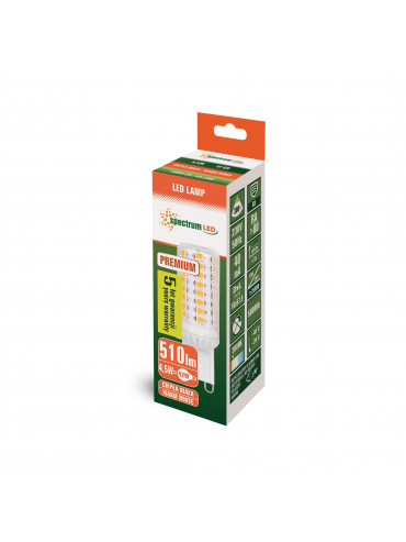 Żarówka LED G9 4,5W PREMIUM, 3000K WOJ+14436