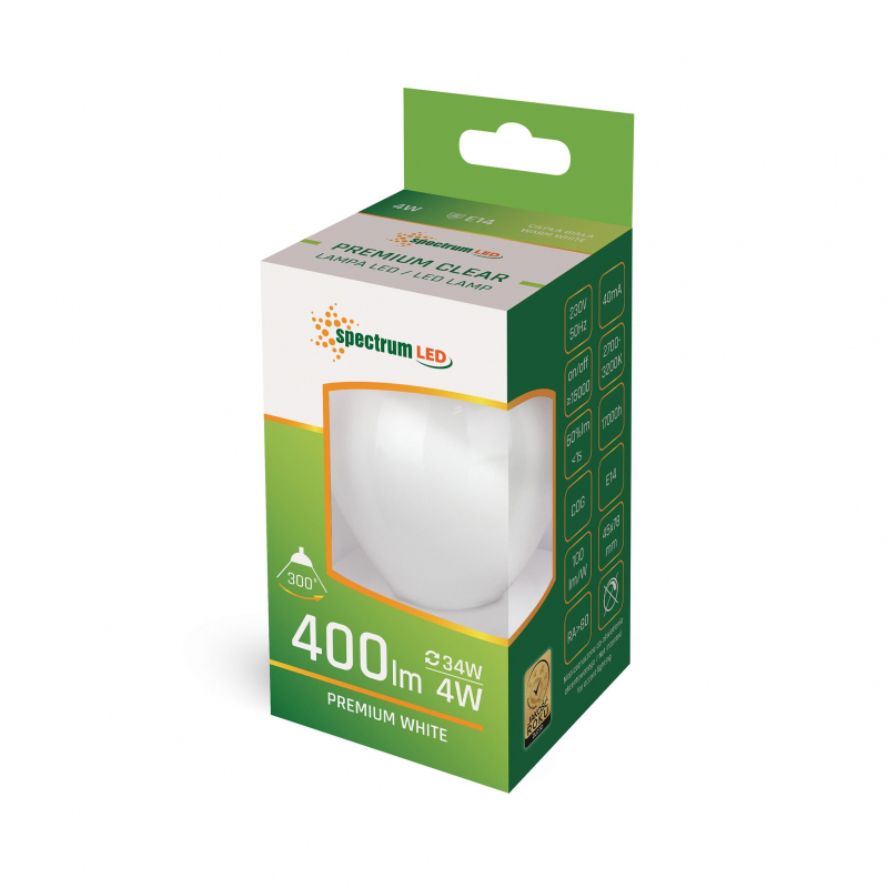 Żarówka LED KULKA 4W COG, 2700K WOJ+14073