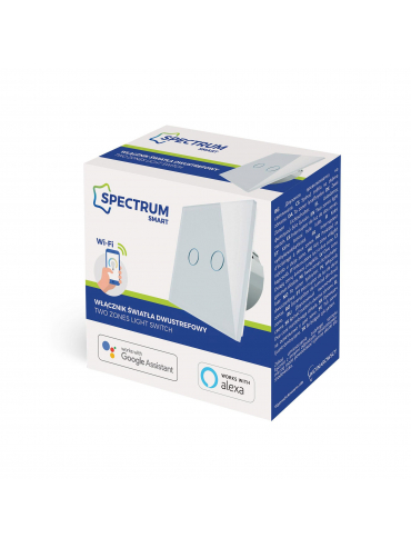 Włącznik światła dwustrefowy biały Spectrum SMART WOJ+05416