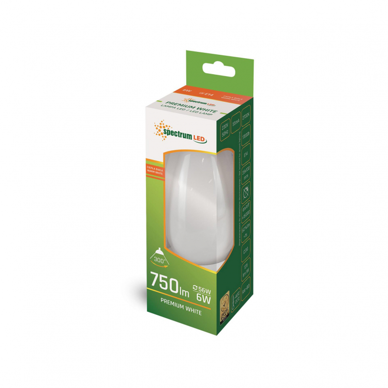 Żarówka LED ŚWIECZKA 6W COG, 2700K WOJ+14392