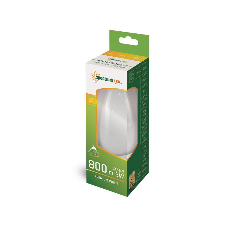 Żarówka LED ŚWIECZKA 6W COG, 4000K WOJ+14393