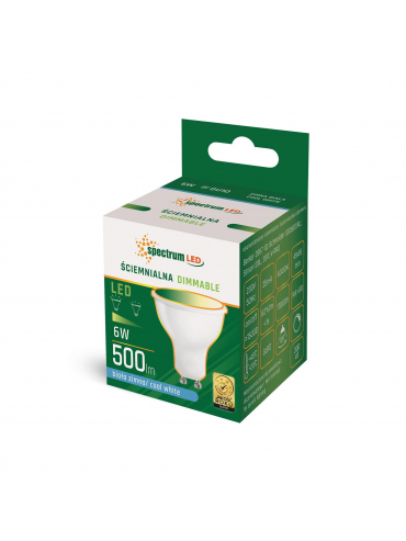 Żarówka LED GU10 6W WW 6000K WOJ+14386