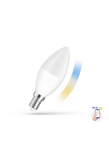 Żarówka LED ŚWIECOWA 5W, 3000-6500K, E-14 230V CCT+DIM Wi-Fi SpectrumSMART WOJ+14413