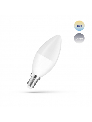 Żarówka LED ŚWIECOWA 5W, 3000-6500K, E-14 230V CCT+DIM Wi-Fi SpectrumSMART WOJ+14413