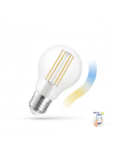 Żarówka LED GLS 5W 2700K-6500K COG 230V CCT+DIMM CLEAR Wi-Fi SpectrumSMART WOJ+14418