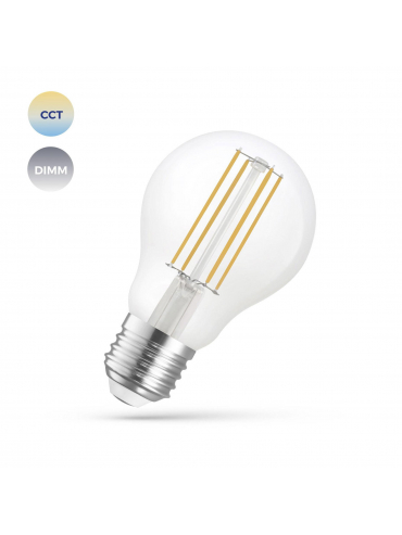 Żarówka LED GLS 5W 2700K-6500K COG 230V CCT+DIMM CLEAR Wi-Fi SpectrumSMART WOJ+14418