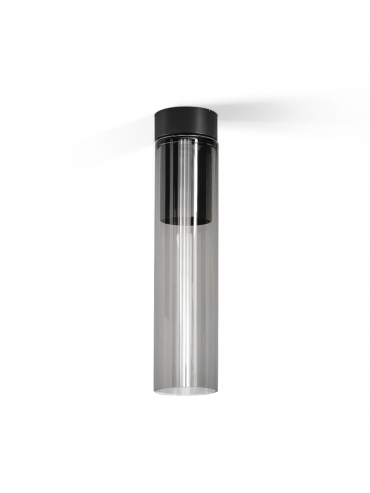 Lampa sufitowa MODERN GLASS Tube TP E27 Phase-Control natynkowy czarny struktura 40404-0000-U8-PH-12