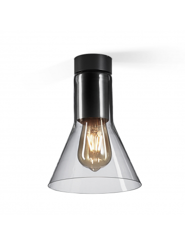 Lampa sufotowa MODERN GLASS Flared SP E27 Phase-Control natynkowy czarny struktura 40447-0000-U8-PH-12