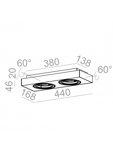 Spot SLEEK distance 111x2 natynkowy czarny struktura 46613-0000-T8-00-12