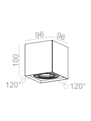 Spot SQUARES 50x1 230V natynkowy czarny struktura QS 45811-0000-U8-PH-12
