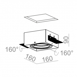 Spot SQUARES 111x1 trimless Phase-Control wpuszczany czarny struktura 31811-0000-T8-PH-12
