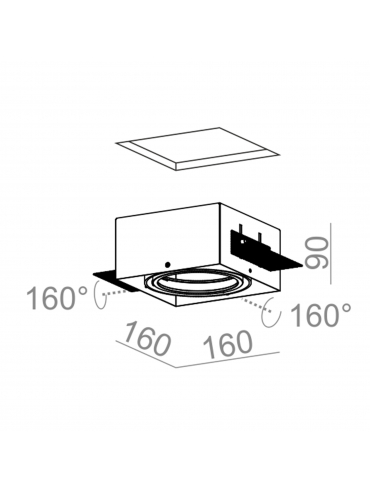 Spot SQUARES 111x1 trimless Phase-Control wpuszczany czarny struktura 31811-0000-T8-PH-12