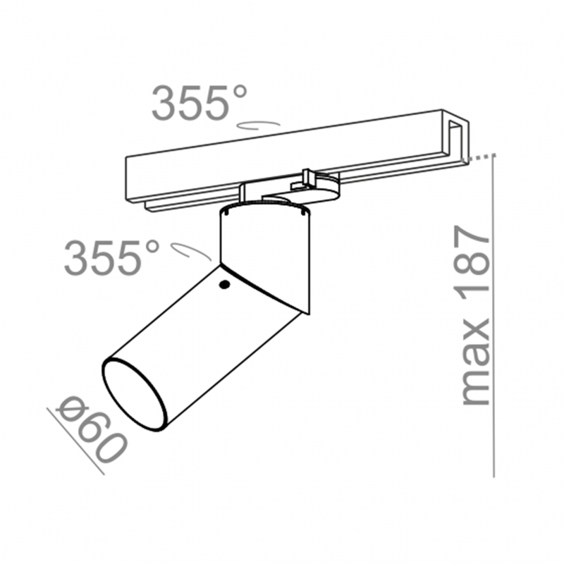 Reflektor ROTTO track czarny struktura QS 16219-0000-U8-PH-12