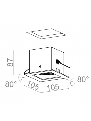 Spot SQUARES 50x1 230V wpuszczany czarna struktura QS 36811-0000-U8-PH-12