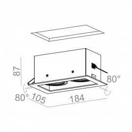 Spot SQUARES 50x2 230V Phase-Control wpuszczany czarny struktura 36812-0000-U8-PH-12
