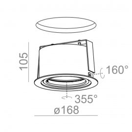 Spot RING 111 Phase-Control wpuszczany czarny struktura QS 37151-0000-T8-PH-12