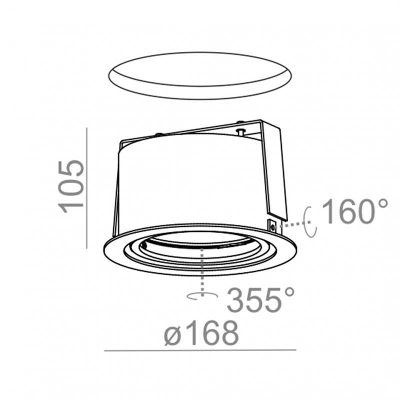 Spot RING 111 Phase-Control wpuszczany czarny struktura QS 37151-0000-T8-PH-12