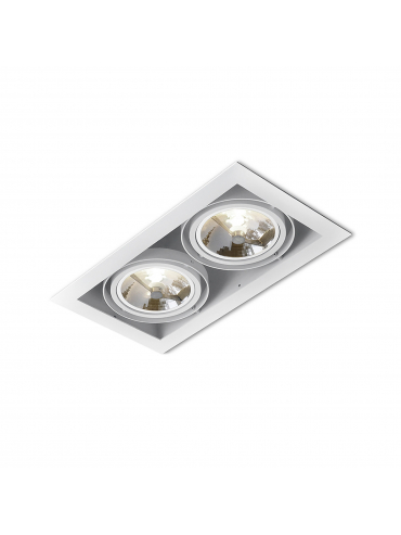 Spot SQUARES 111x2 Phase-Control wpuszczany biały struktura QS 30612-0000-T8-PH-13