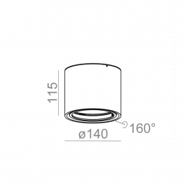 Spot TUBA 111 11 230V Phase-Control natynkowa biały struktura QS 45711-0000-U8-PH-13