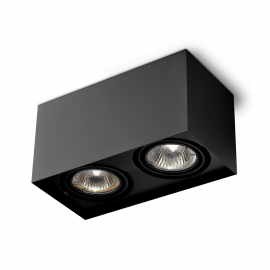 Spot SQUARES 50x2 230V Phase-Control natynkowy czarny struktura QS 45812-0000-U8-PH-12