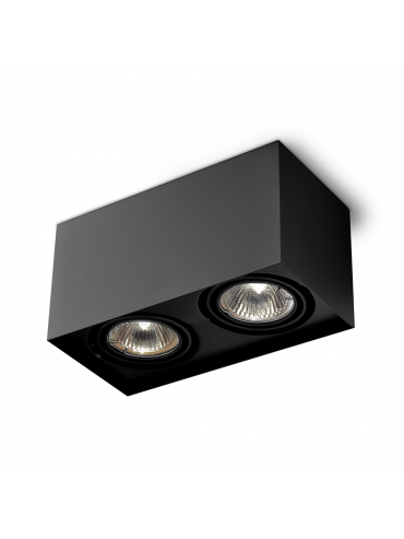 Spot SQUARES 50x2 230V Phase-Control natynkowy czarny struktura QS 45812-0000-U8-PH-12