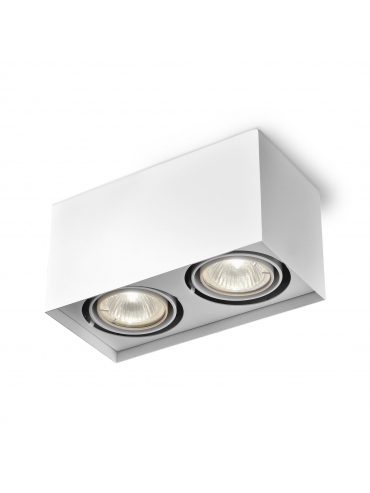 Spot SQUARES 50x2 230V Phase-Control natynkowy biały struktura QS 45812-0000-U8-PH-13