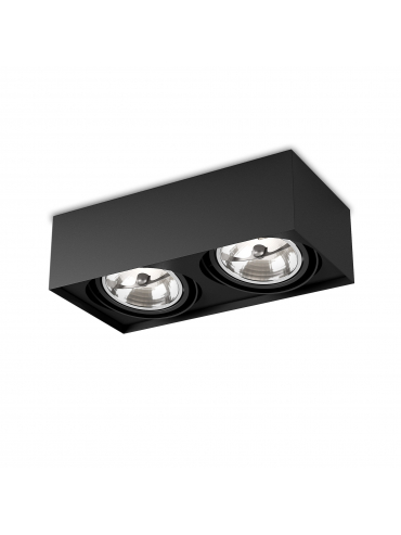 Spot  SQUARES mini 111x2 natynkowy czarny struktura 40111-0000-T8-00-12