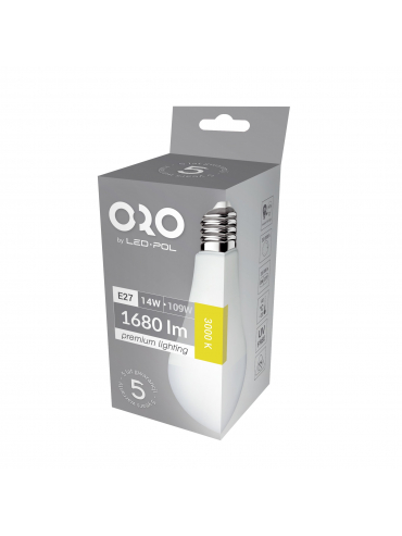 Żarówka LED ORO-PREMIUM-E27-A65-14W-XP-WW, 3000K