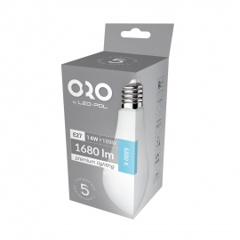 Żarówka LED ORO-PREMIUM-E27-A65-14W-XP-CW, 6500K