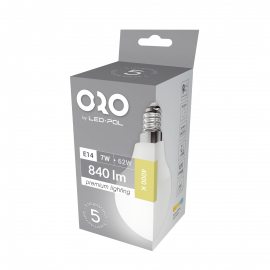 Żarówka LED ORO-PREMIUM-E14-G45-7W-XP-DW, 4000K
