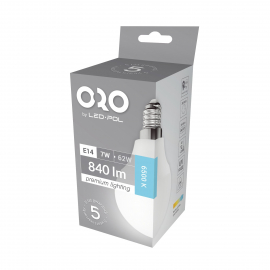 Żarówka LED ORO-PREMIUM-E14-G45-7W-XP-CW, 6500K