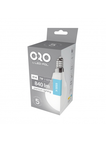 Żarówka LED ORO-PREMIUM-E14-G45-7W-XP-CW, 6500K