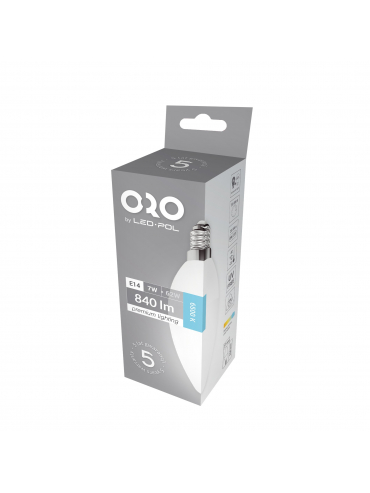 Żarówka LED ORO-PREMIUM-E14-C37-7W-XP-CW, 6500K