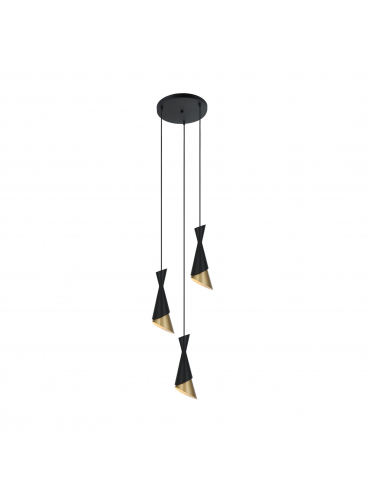 Lampa wisząca MALIA PND-85949-3 BK+GD