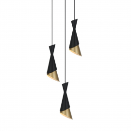 Lampa wisząca MALIA PND-85949-3 BK+GD