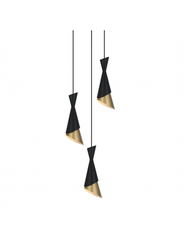 Lampa wisząca MALIA PND-85949-3 BK+GD
