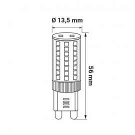 Żarówka ORO-G9-PETIT-4,8W-WW, 3000K