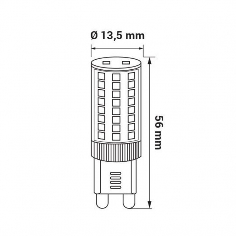 Żarówka ORO-G9-PETIT-4,8W-WW, 3000K