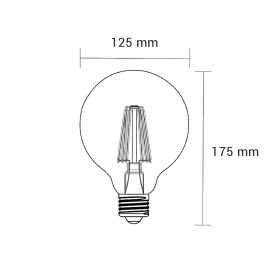 Żarówka LED ORO-E27-G125-FL-AMBER-6W-WW, 2000K