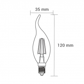 Żarówka LED ORO-E14-C35-FL-CLARO-FLAMI-4W-WW, 2700K