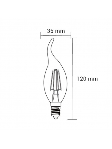 Żarówka LED ORO-E14-C35-FL-CLARO-FLAMI-4W-WW, 2700K