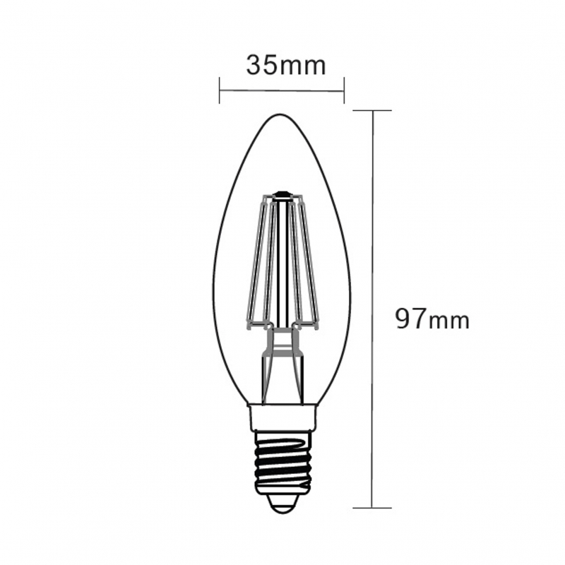 Żarówka LED ORO-E14-C35-FL-CLARO-4W-WW, 3000K