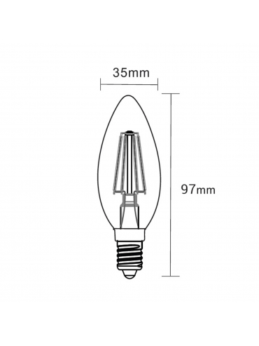 Żarówka LED ORO-E14-C35-FL-CLARO-4W-WW, 3000K
