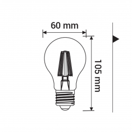 Żarówka LED ORO-E27-FL-CLARO-7W-WW,  2700K