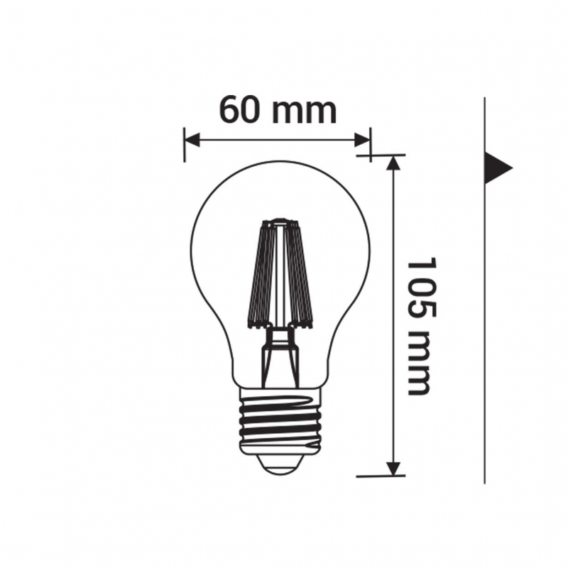 Żarówka LED ORO-E27-FL-CLARO-7W-WW,  2700K