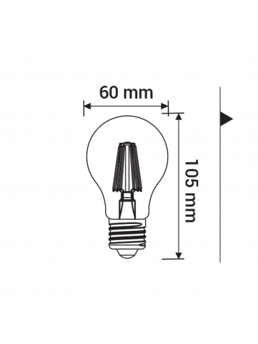 Żarówka LED ORO-E27-FL-CLARO-7W-WW,  2700K