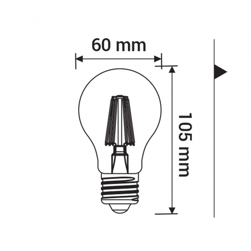 Żarówka LED ORO-E27-FL-CLARO-8,2W-WW,  2700K