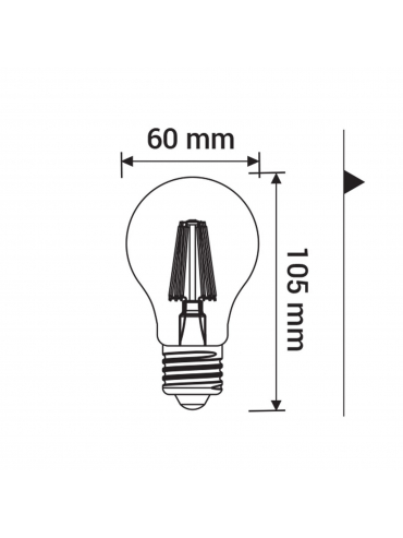 Żarówka LED ORO-E27-FL-CLARO-8,2W-WW,  2700K