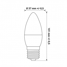 Żarówka LED AMM-E27-C37-8W-WW, 3000K